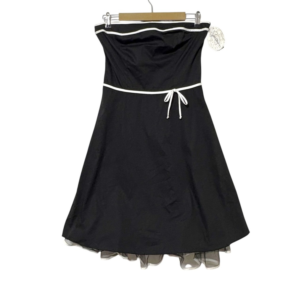 NEW Deadstock Vintage Y2K Speechless Size 9 Black White‎ Strapless Mini Dress